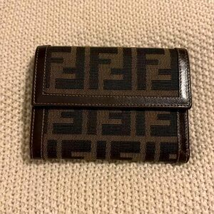 Fendi Zucca Canvas & Leather bifold wallet